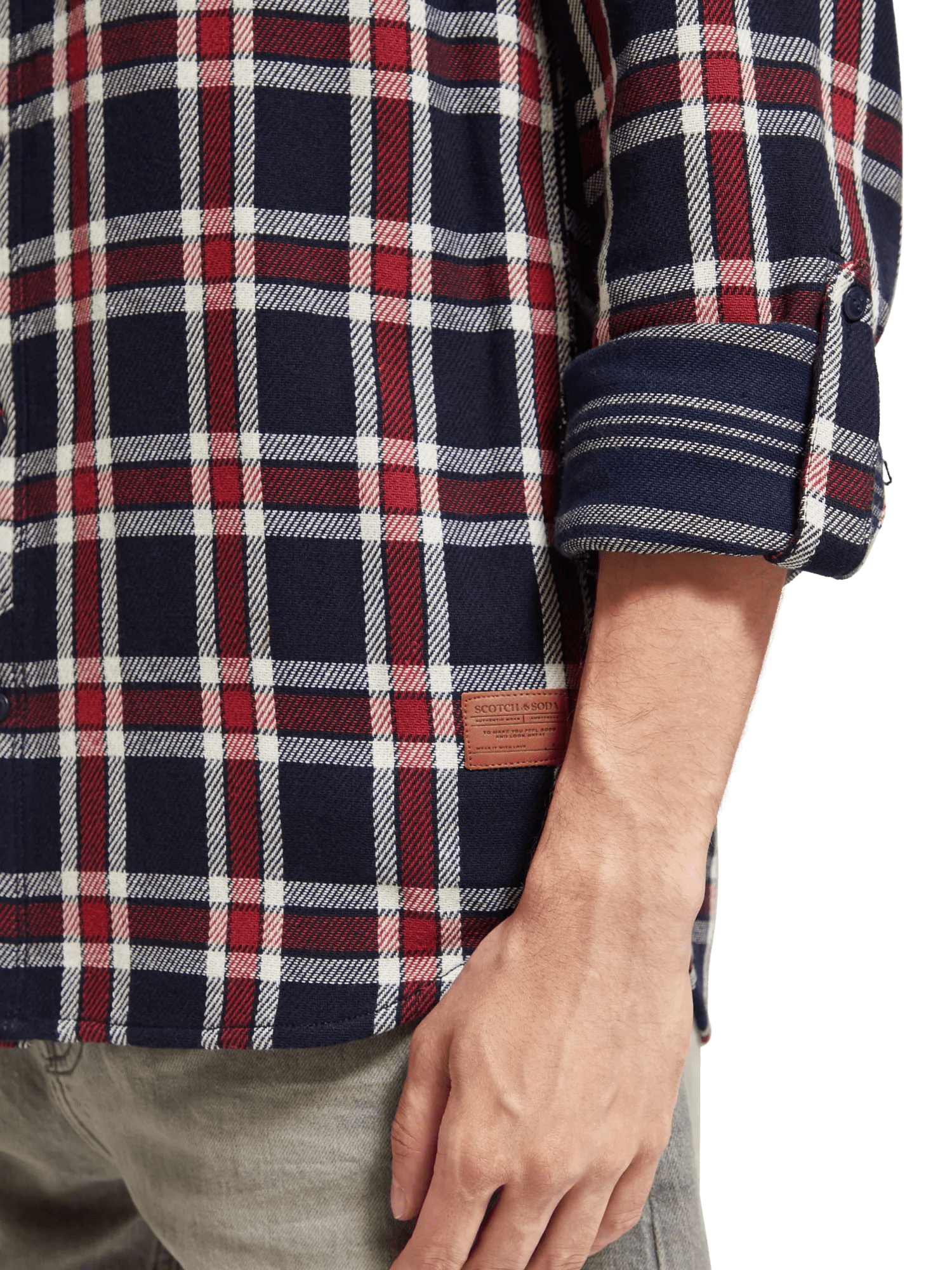 Scotch & Soda - Double-Face Twill Check Shirt - Red Blue Check