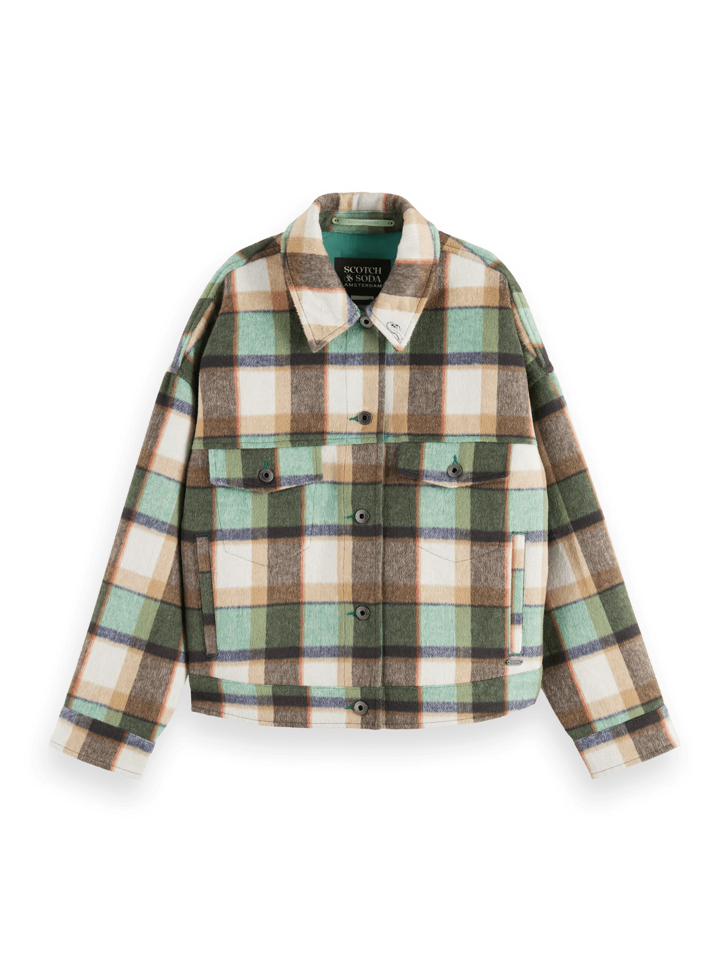 Maison Scotch - Wool-Blended Checked Jacket - Frozen Mint Check