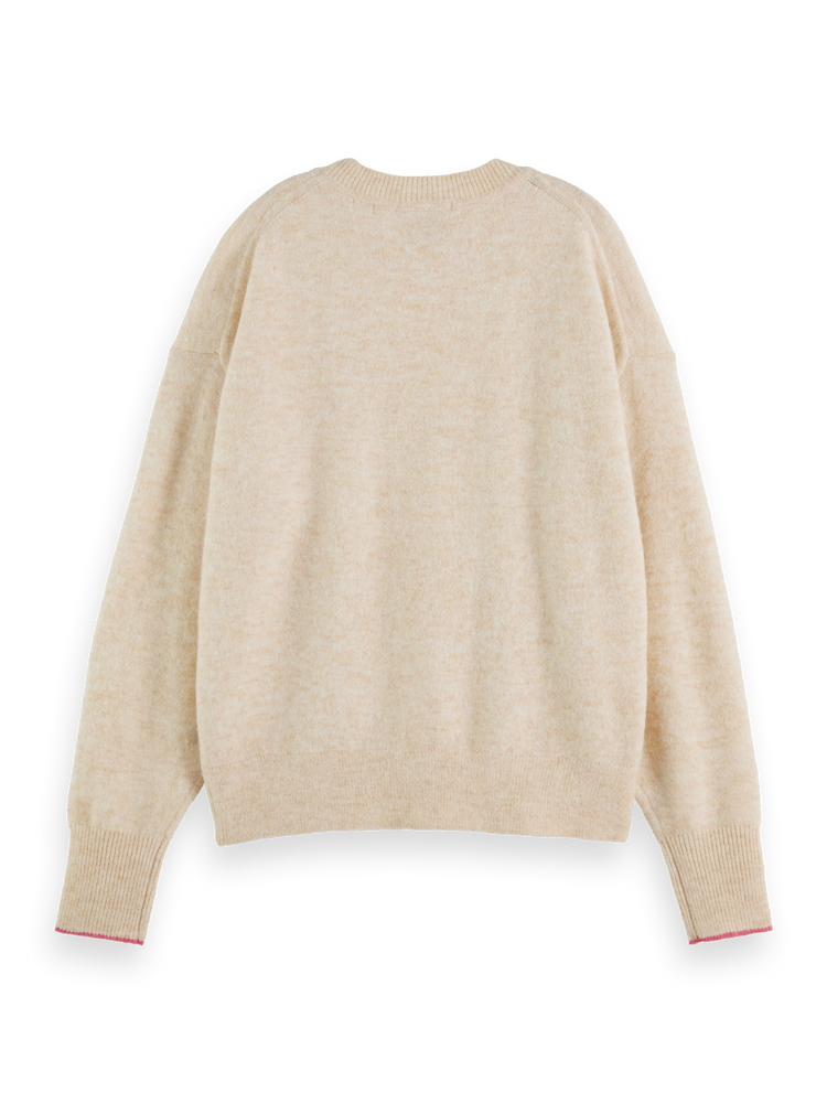 Maison Scotch - Fuzzy Crew Neck Pullover - Sand Melange