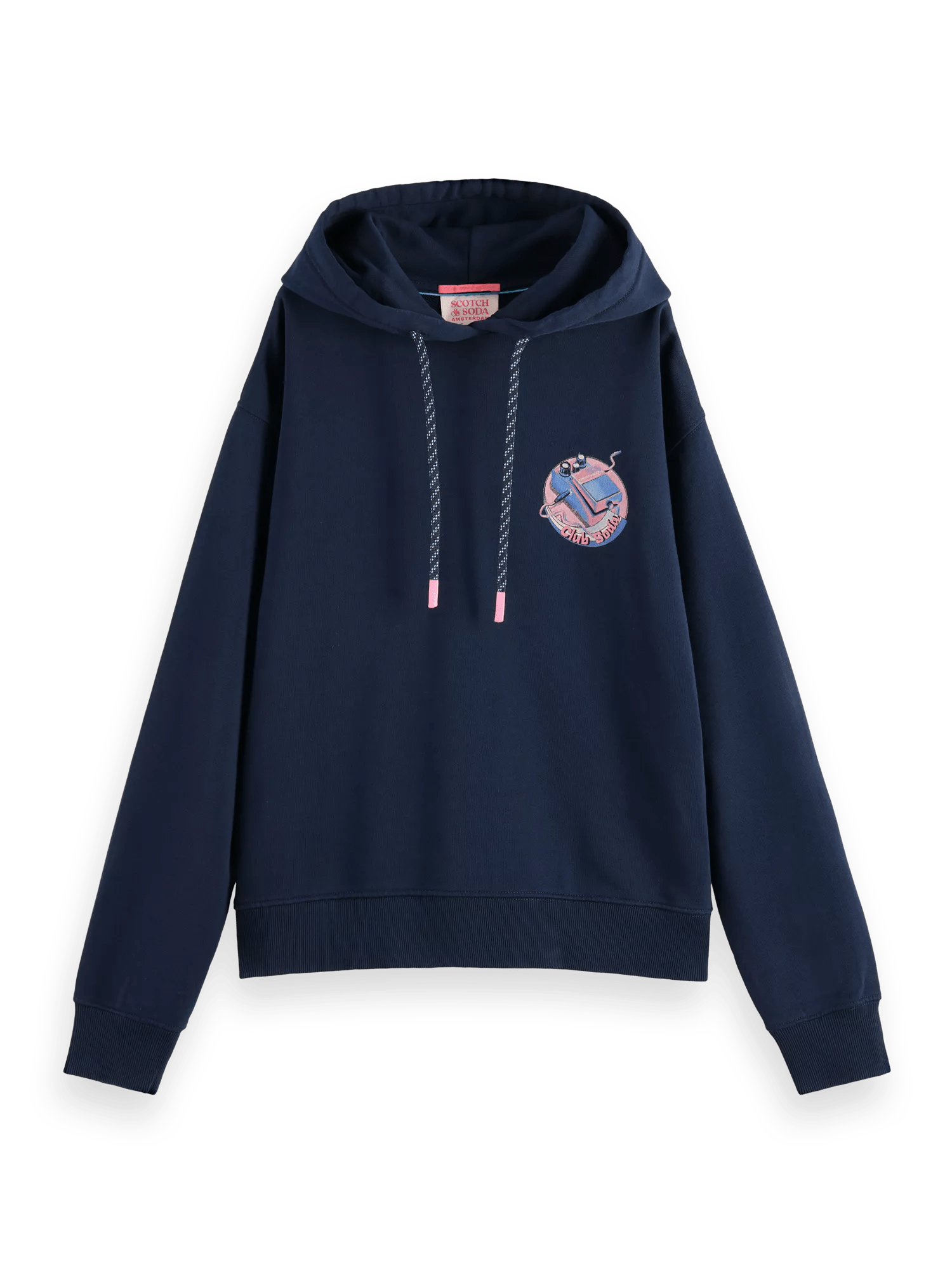 Maison Scotch - Relaxed Fit Graphic Hoodie - Navy