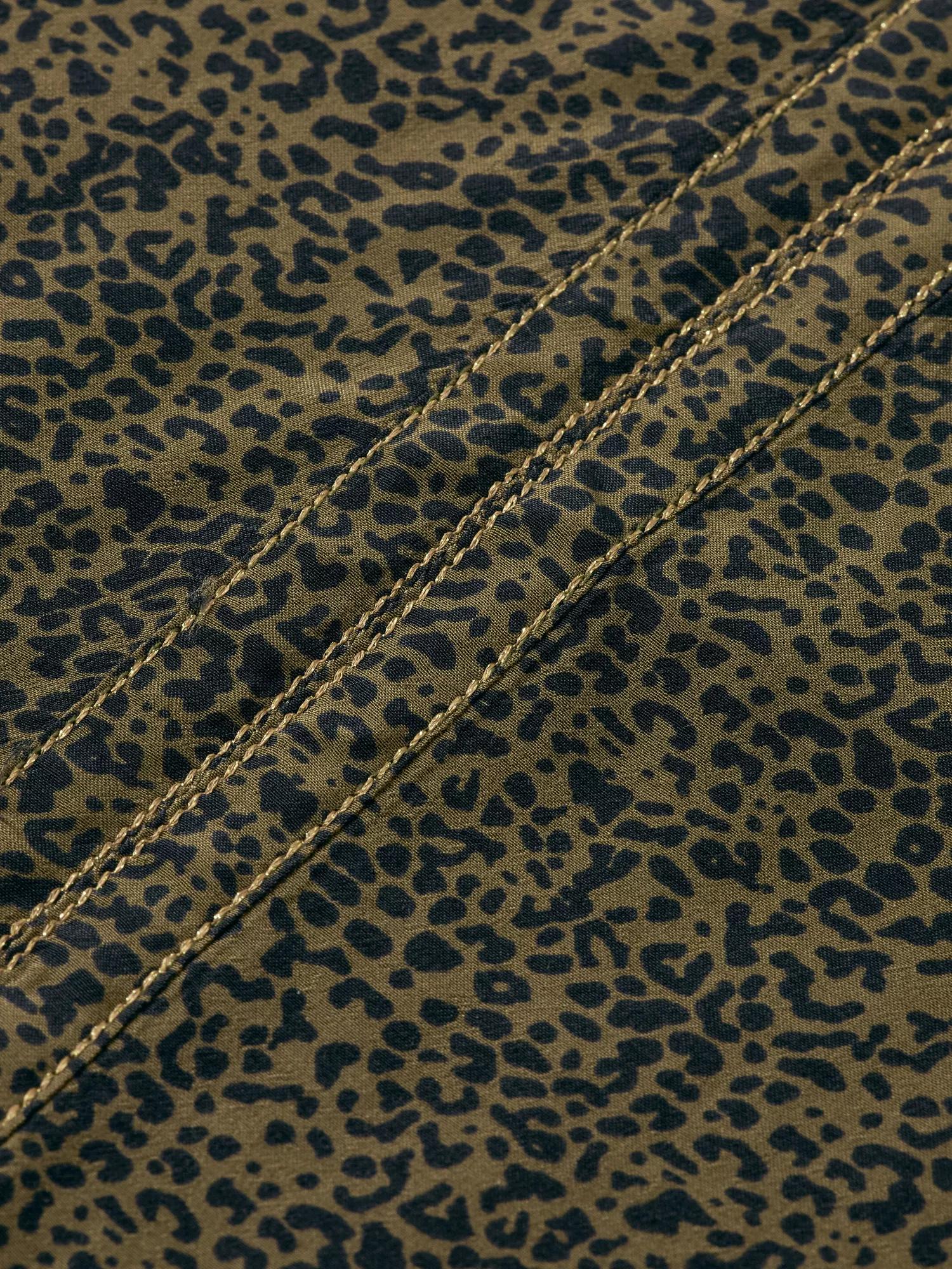 Maison Scotch - Balloon Sleeve Animal Print Blouse - Leopard Spot Green
