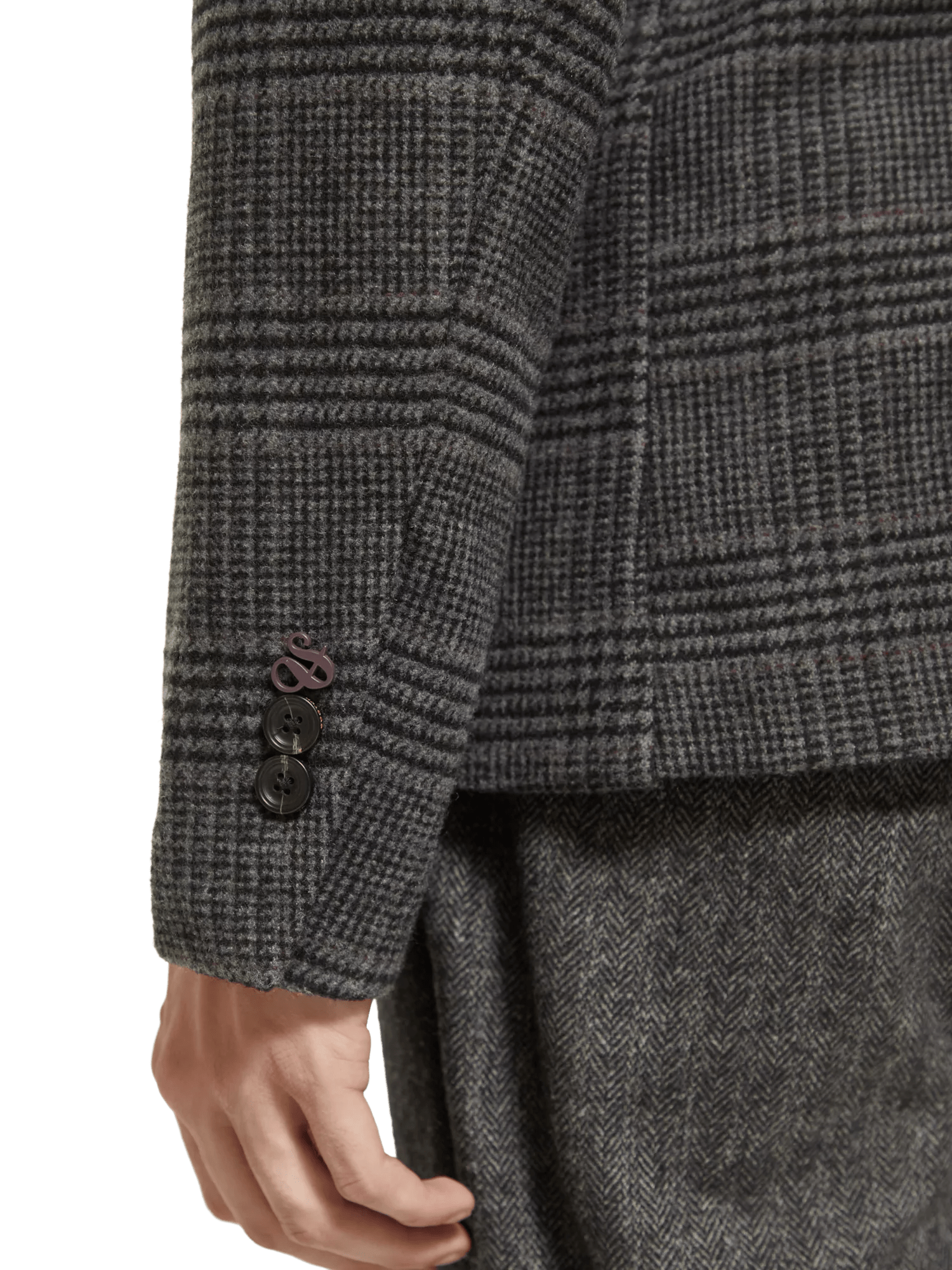 Scotch & Soda - Single-Breasted Wool-Blend Blazer - Black Grey Check