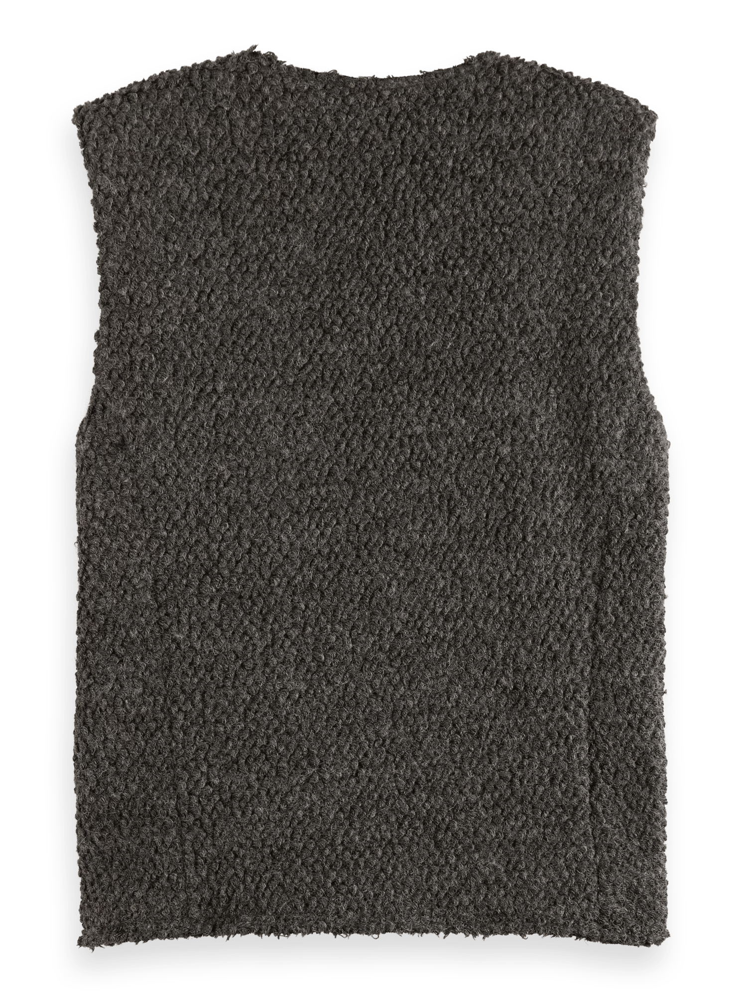 Maison Scotch - Wool-Blended Biker Gilet - Charcoal Melange