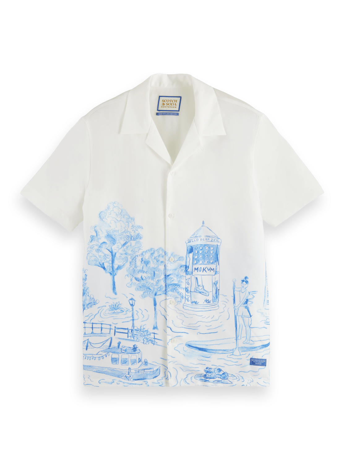 Scotch & Soda - Boat Printed SS Shirt - Canal Boats AOP