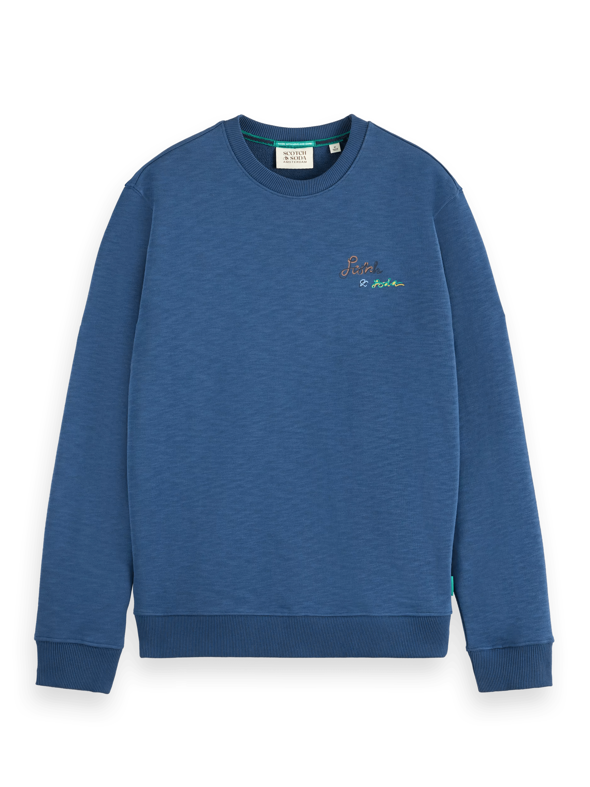 Scotch & Soda - Graphic Crewneck Sweatshirt - Ocean Blue