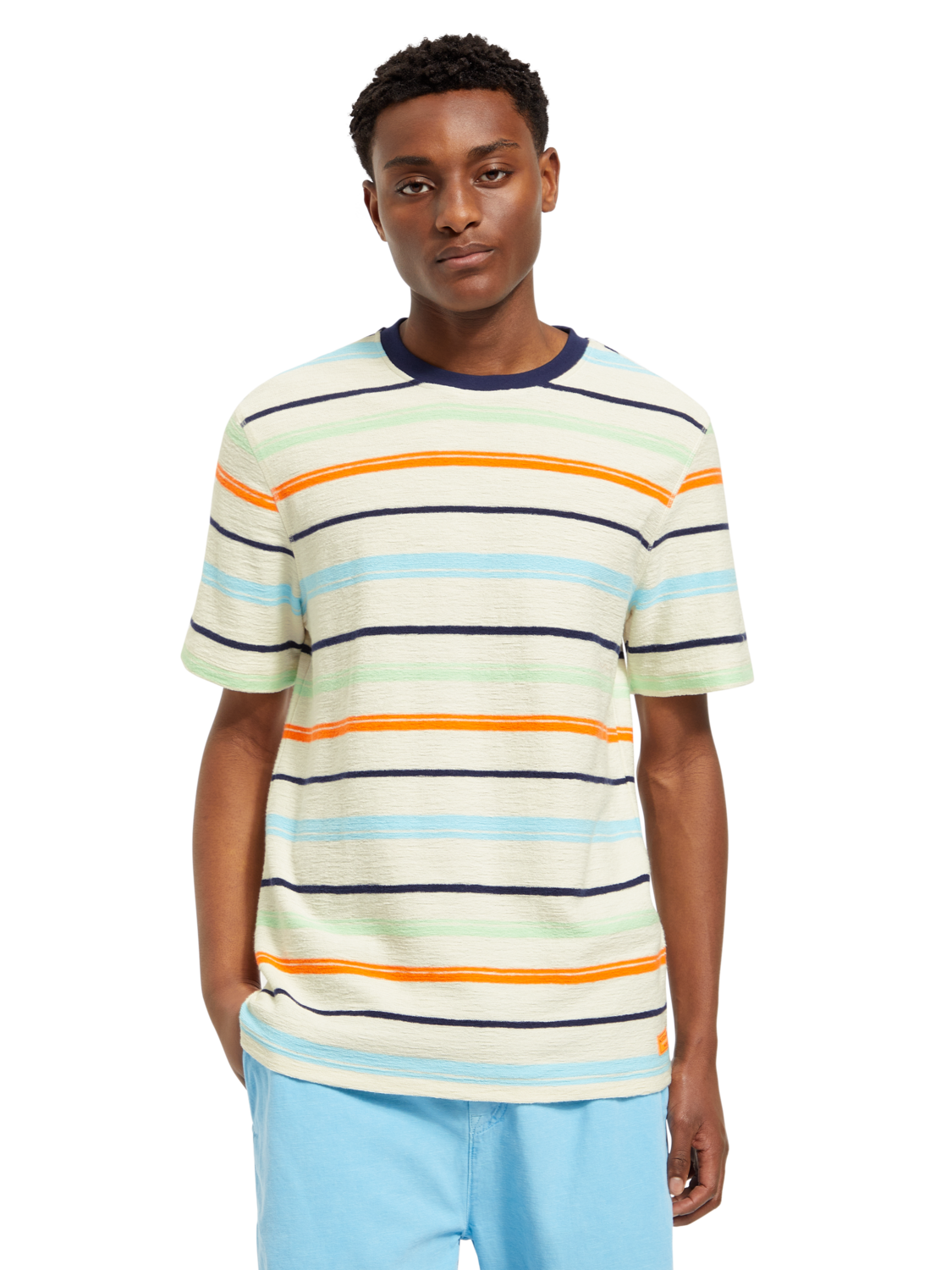 Scotch & Soda - Structured Striped Tee - Multicolour Stripe