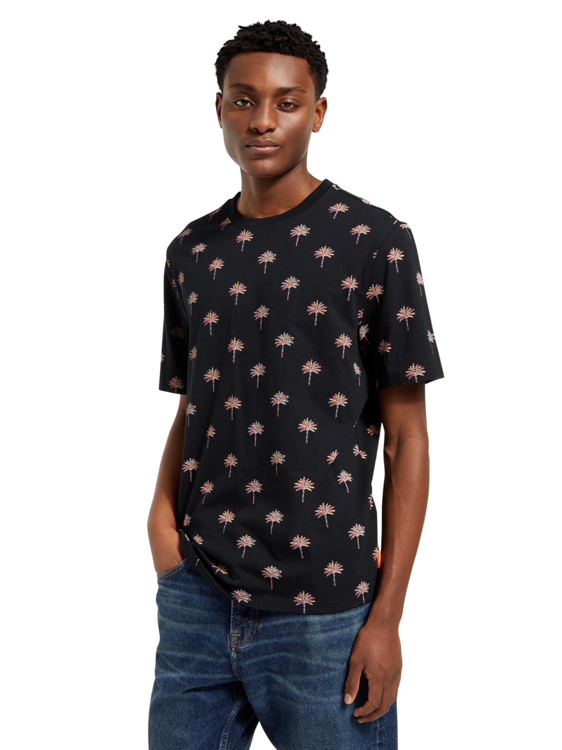 Scotch & Soda - Palm Tree Printed Tee - Black