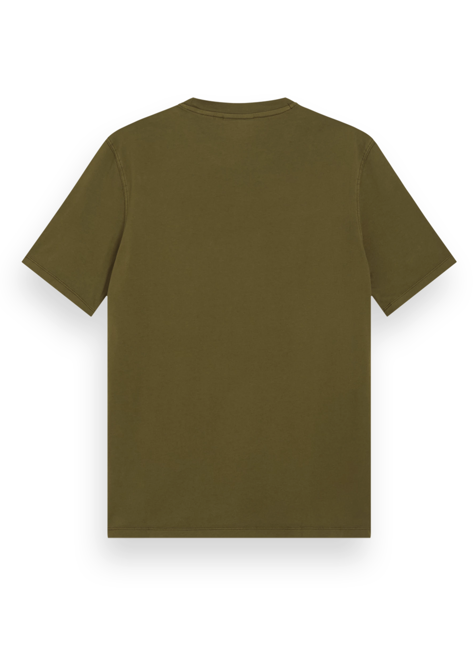 Scotch & Soda - Garment-Dyed Logo Tee - Algae