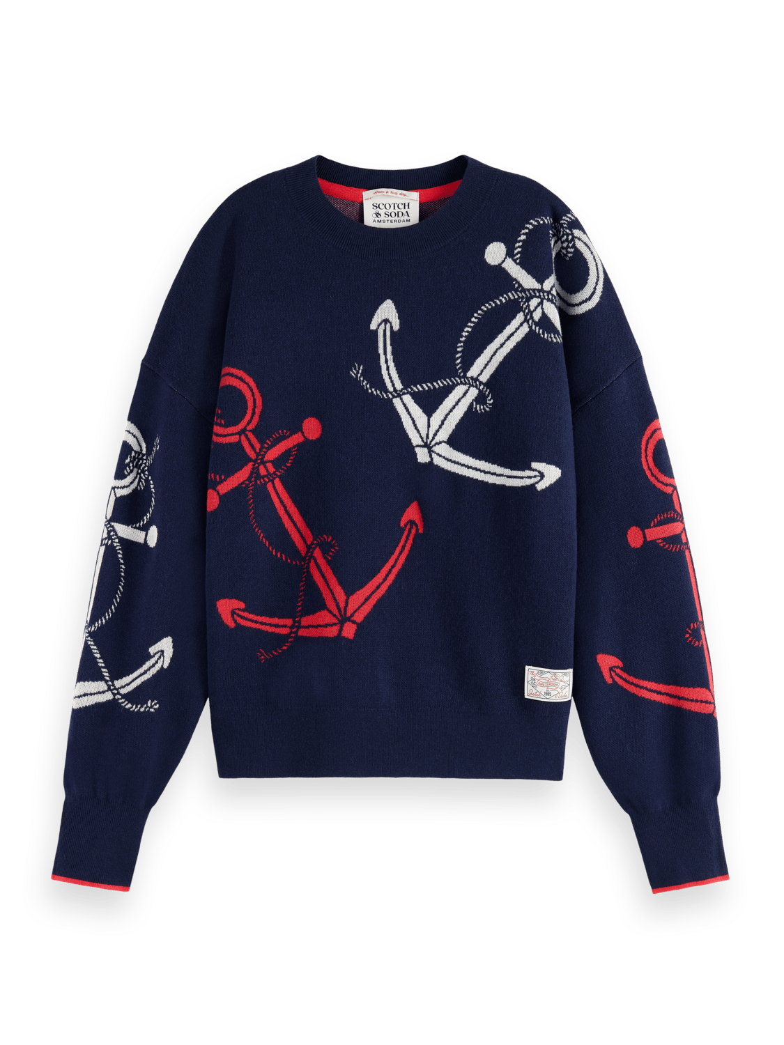 Maison Scotch - Anchor Jacquard Pullover - Navy Blue