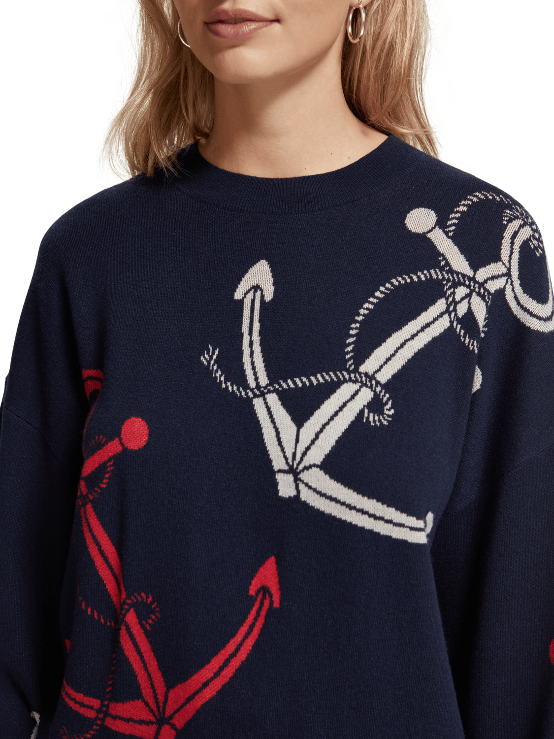 Maison Scotch - Anchor Jacquard Pullover - Navy Blue