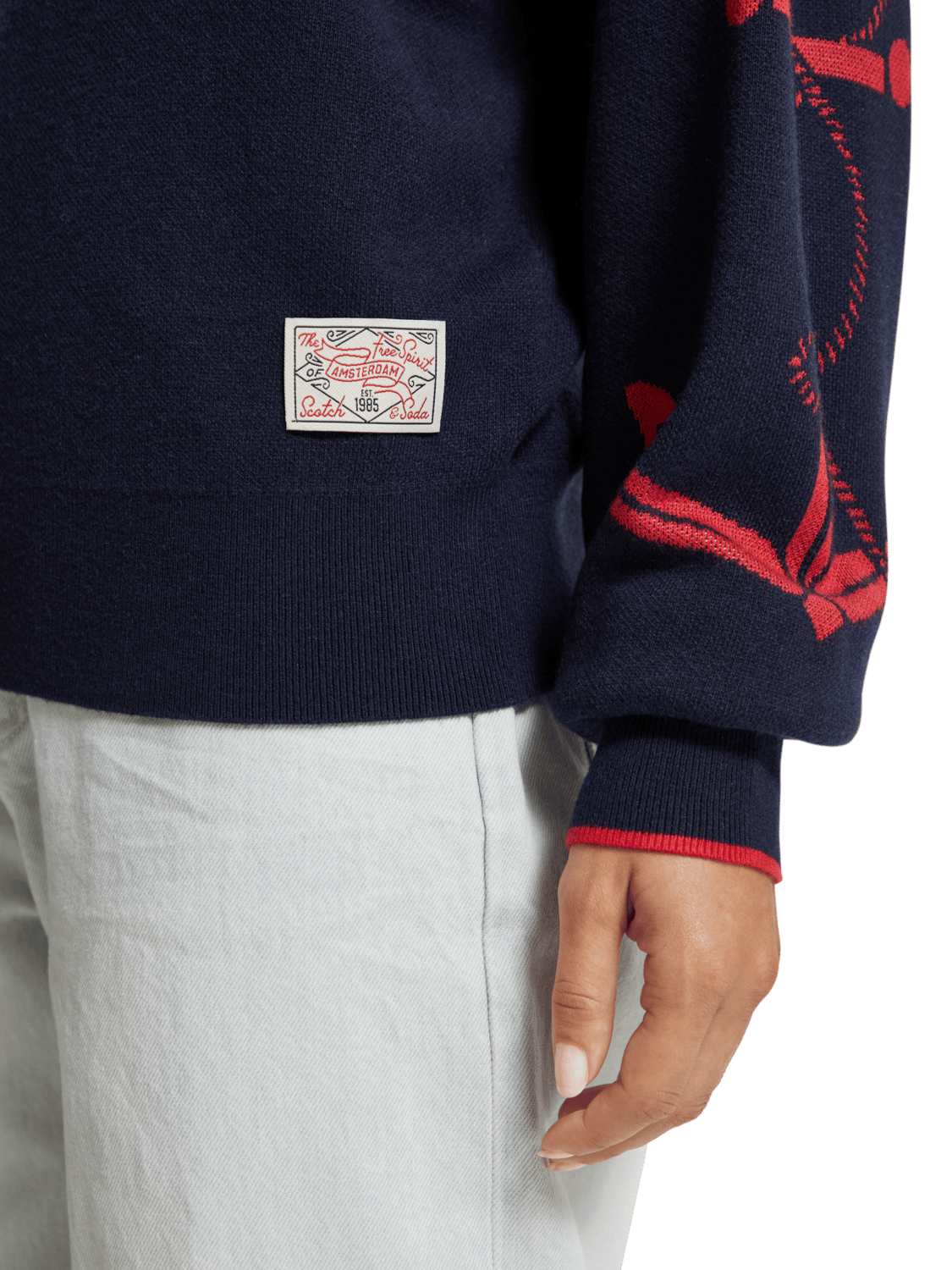 Maison Scotch - Anchor Jacquard Pullover - Navy Blue