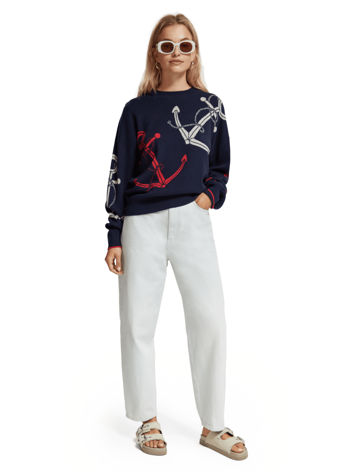 Maison Scotch - Anchor Jacquard Pullover - Navy Blue