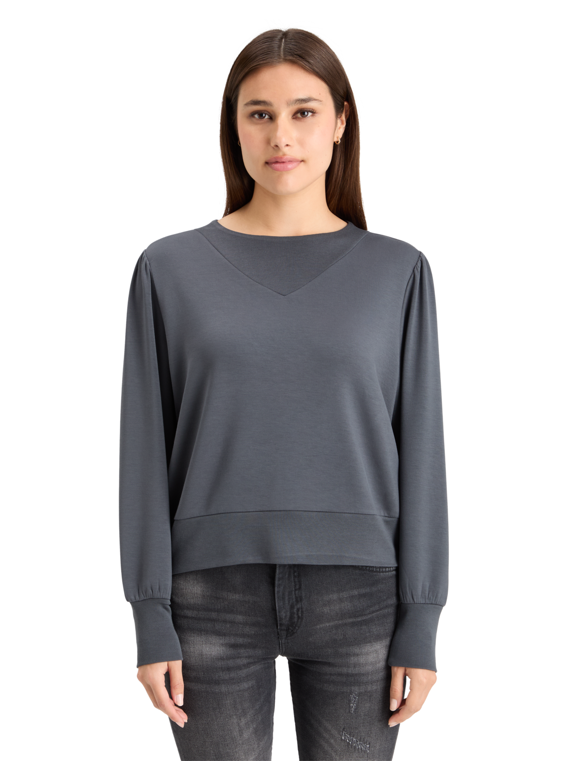 Maison Scotch - Ruched Yoke Seam Modal Sweatshirt - Antra