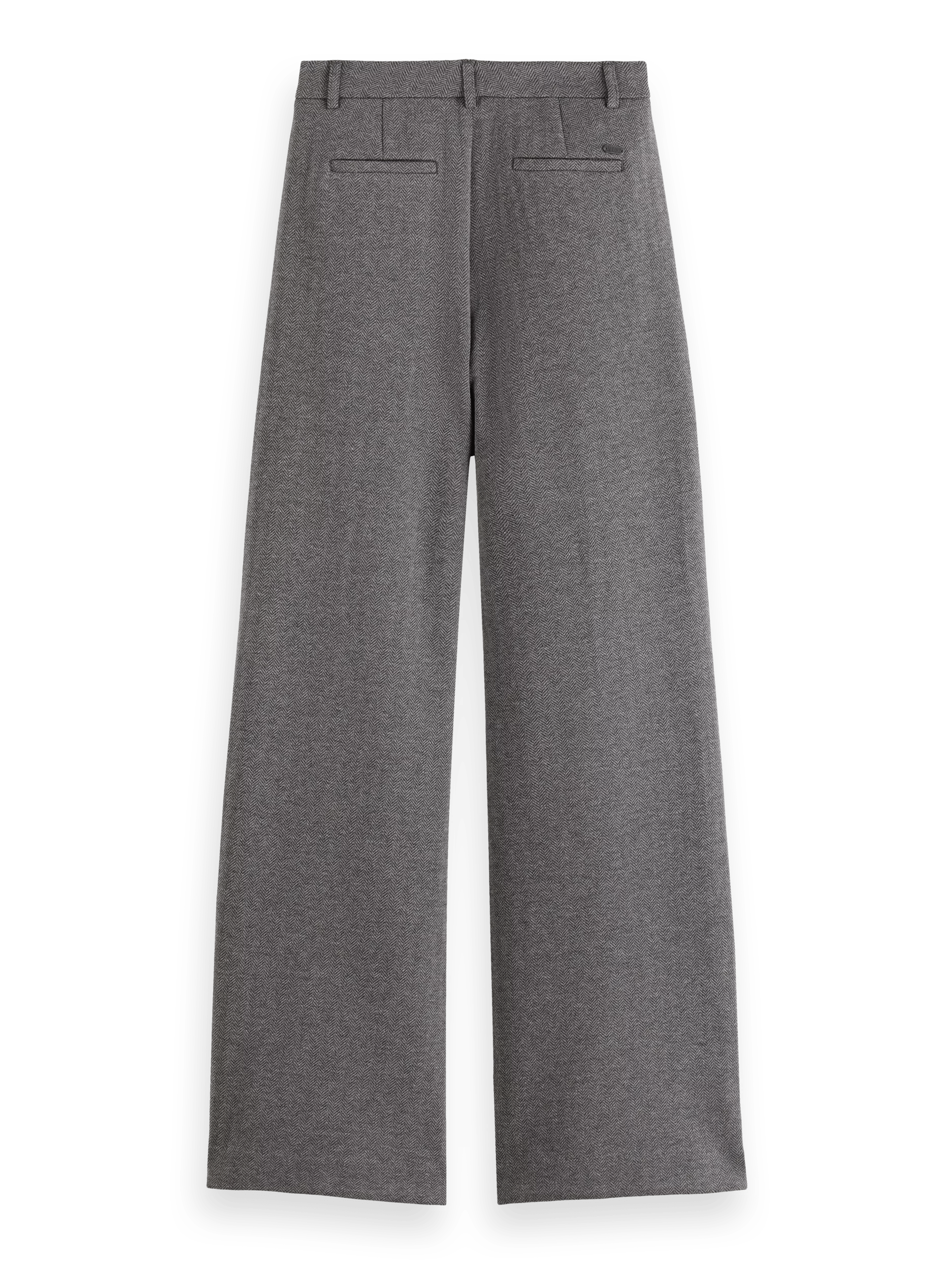 Maison Scotch - Rose High Rise Wide Leg Trousers - Charcoal Melange