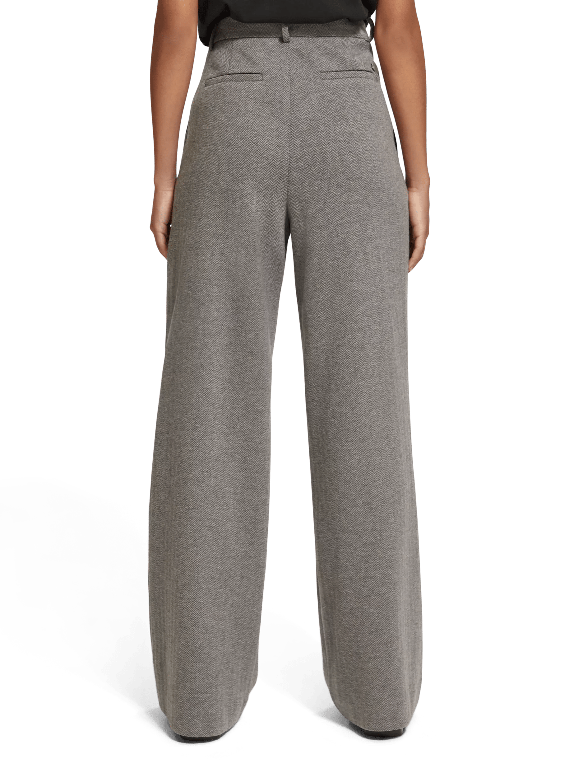 Maison Scotch - Rose High Rise Wide Leg Trousers - Charcoal Melange