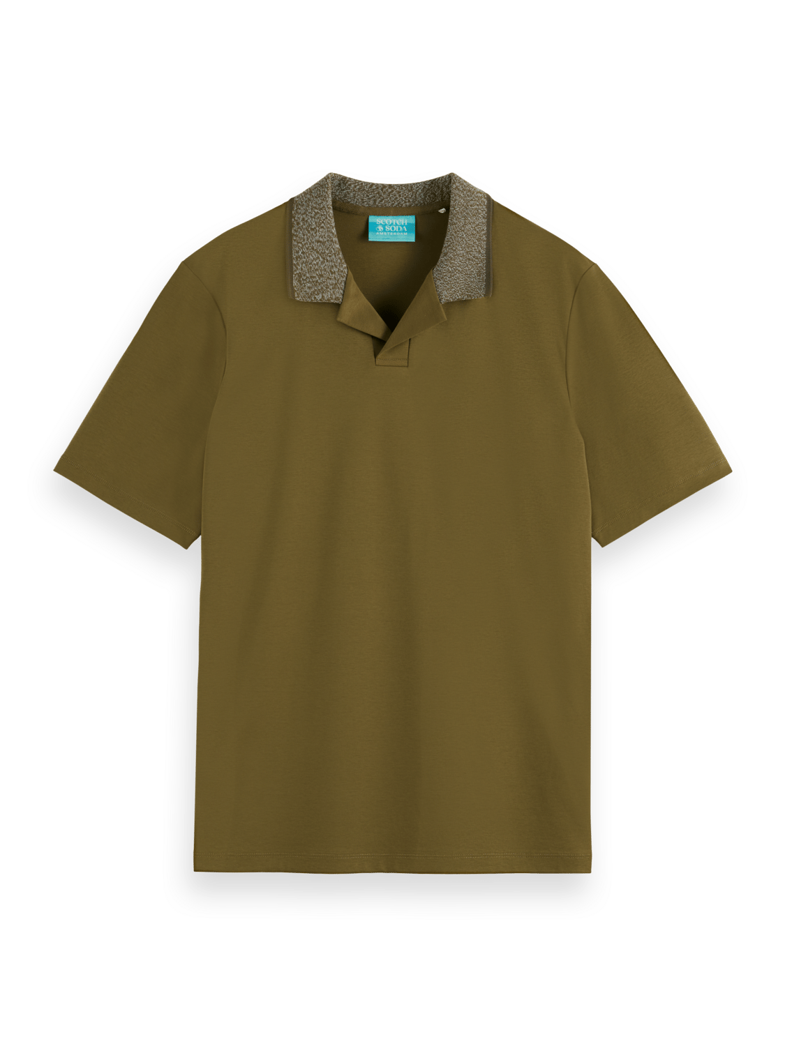 Scotch & Soda - Melange Contrast Collar Polo - Algae