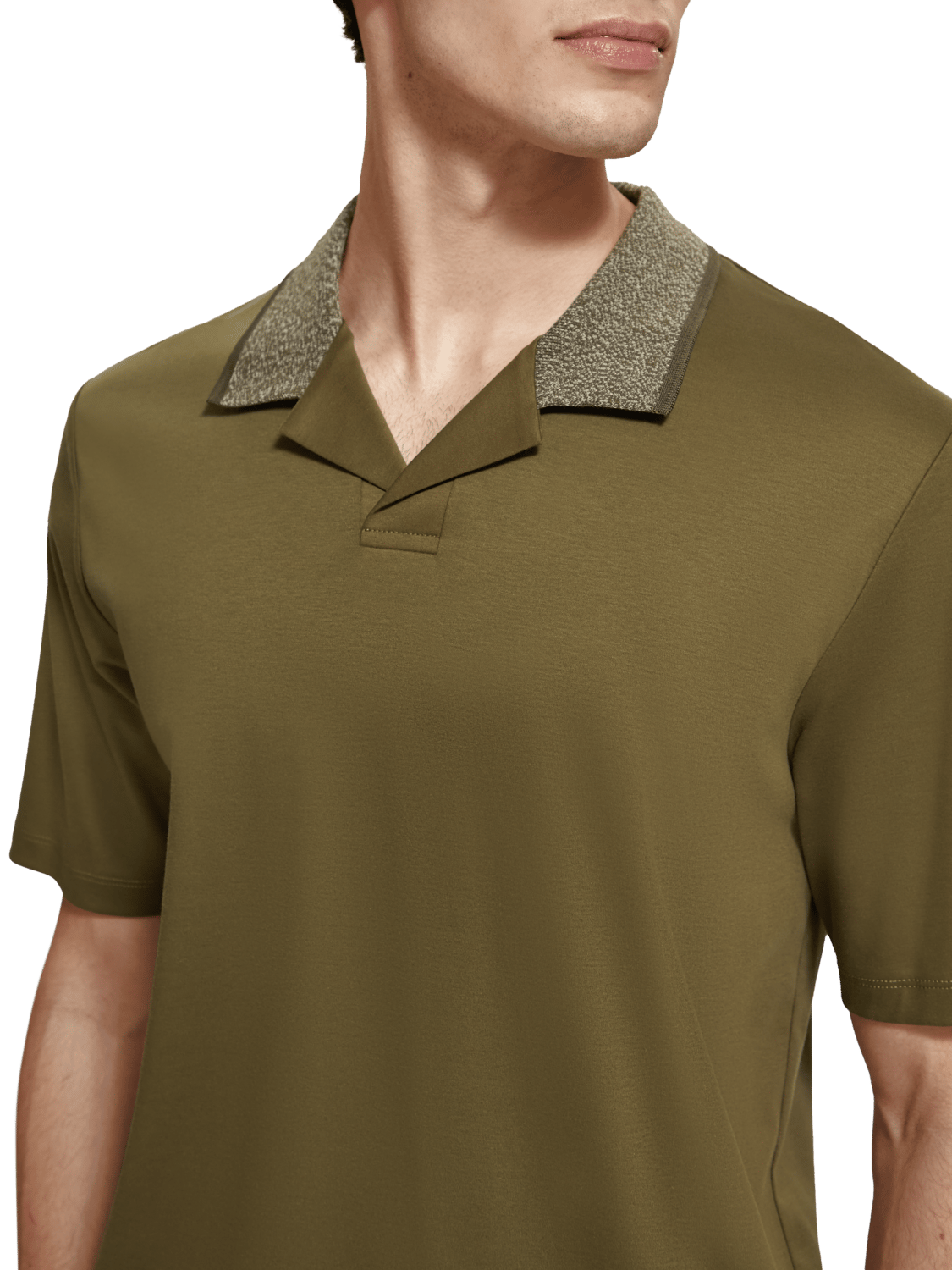 Scotch & Soda - Melange Contrast Collar Polo - Algae