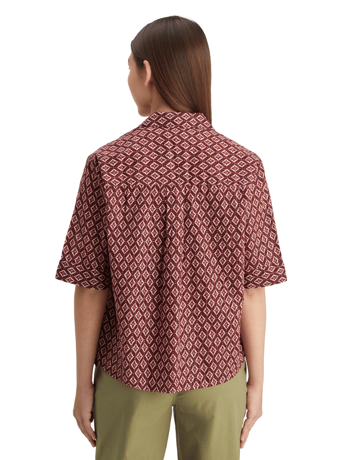 Maison Scotch - Printed SS Shirt - Geo Flower Bordeaux