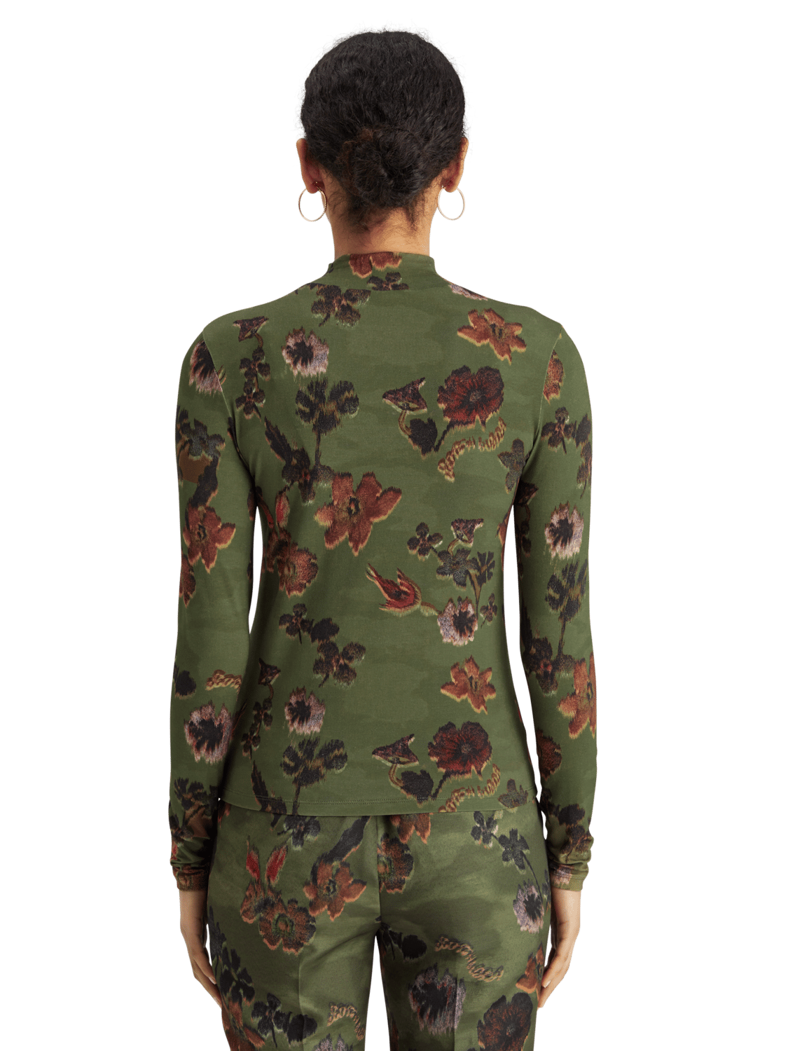 Maison Scotch - All Over Printed LS Tee - Poetry Tapestry Military