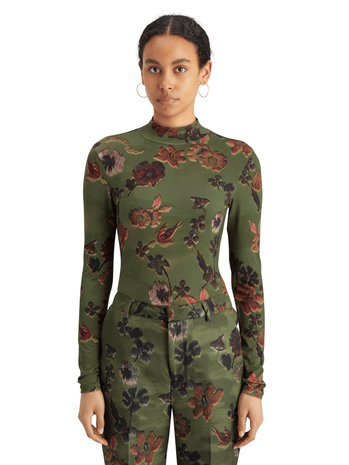 Maison Scotch - All Over Printed LS Tee - Poetry Tapestry Military