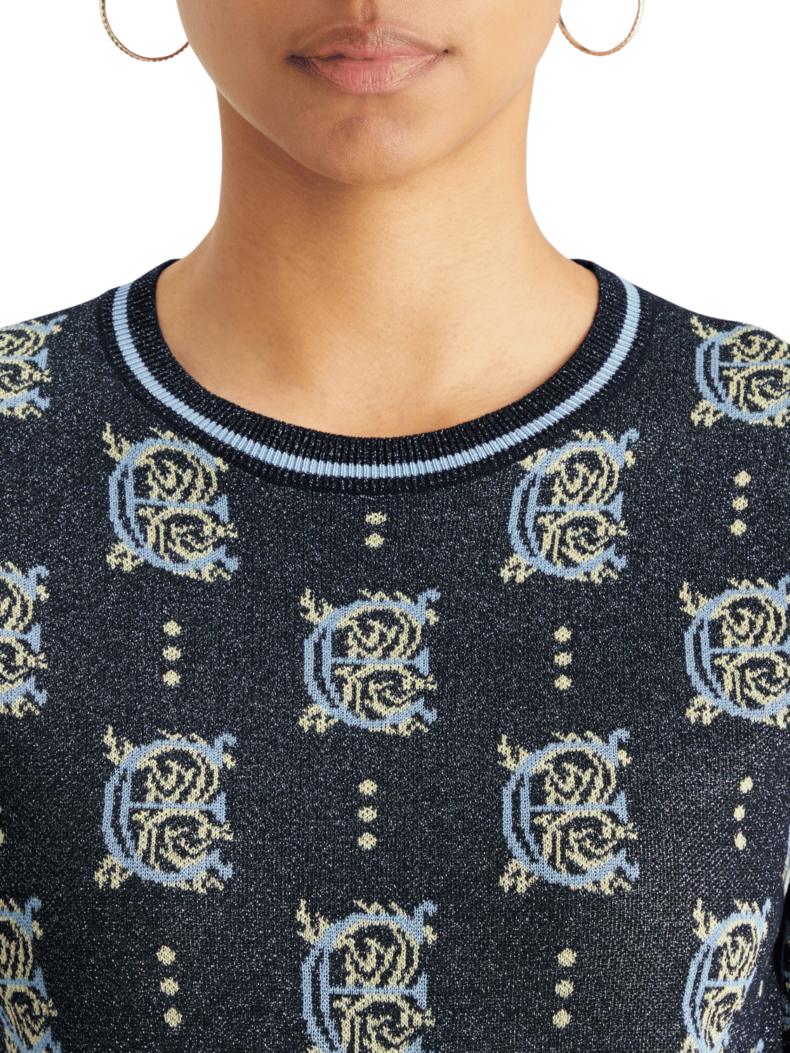 Maison Scotch - Jacquard Cropped SS Pullover - Night