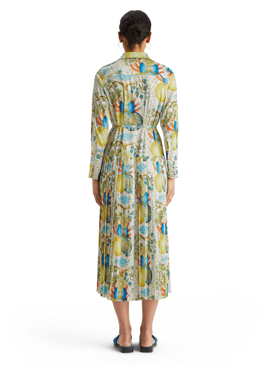 Maison Scotch - Embassy Print Pleated Maxi Dress - Embassy Tree AOP