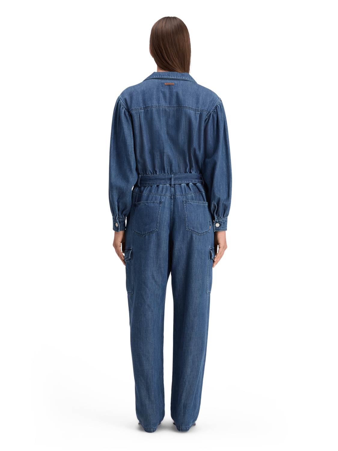 Maison Scotch - Tonal Detailing Lightweight Denim Jumpsuit - Washed Indigo