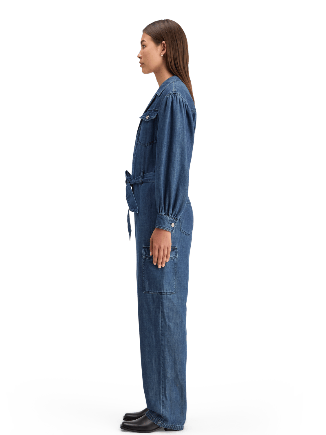 Maison Scotch - Tonal Detailing Lightweight Denim Jumpsuit - Washed Indigo