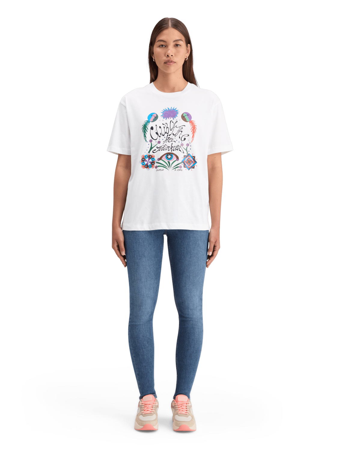 Maison Scotch - Club Of The Free Thinkers Artwork Tee - White