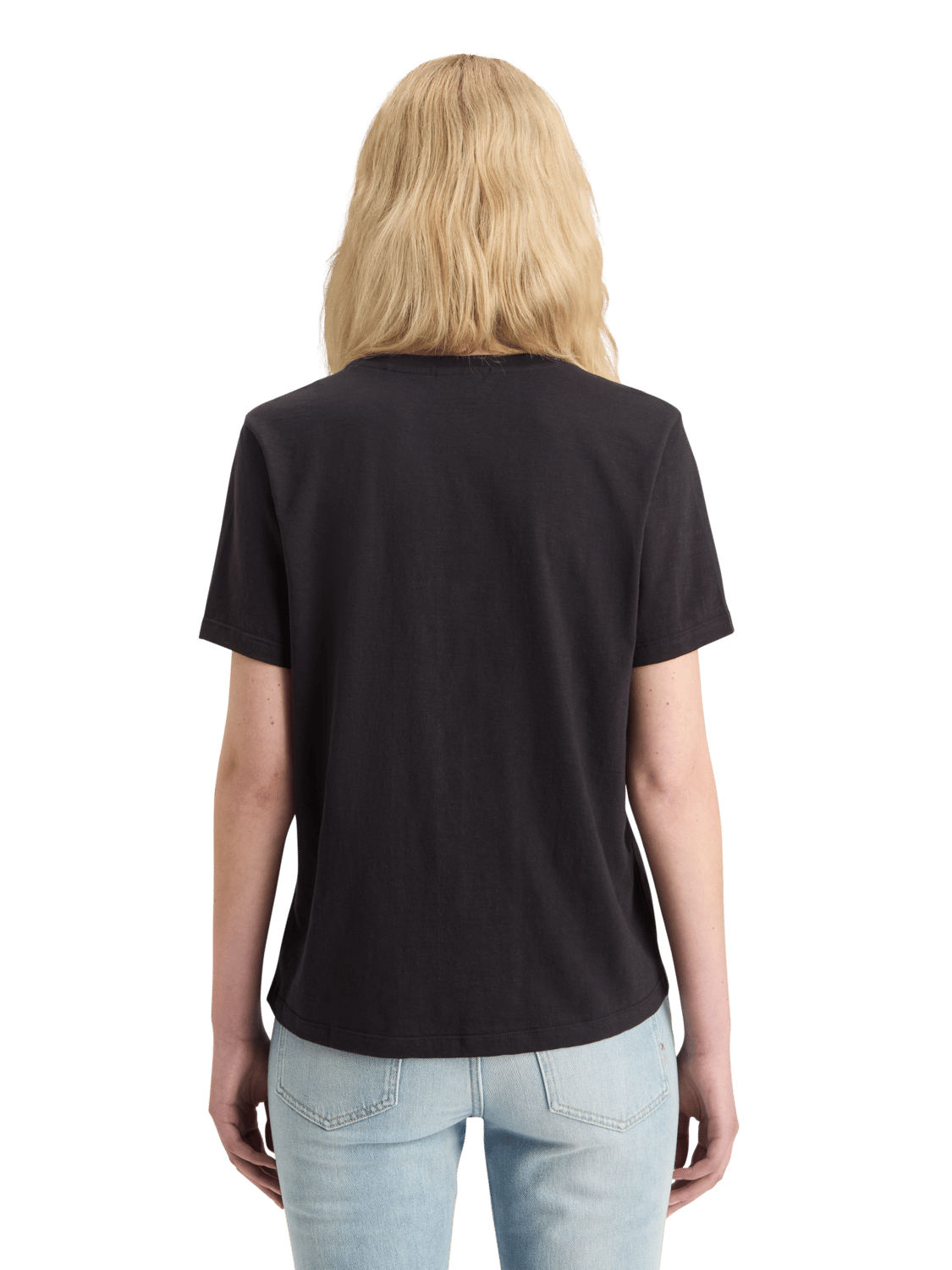 Maison Scotch - Regular Fit Slub Artwork V-Neck Tee - Evening Black