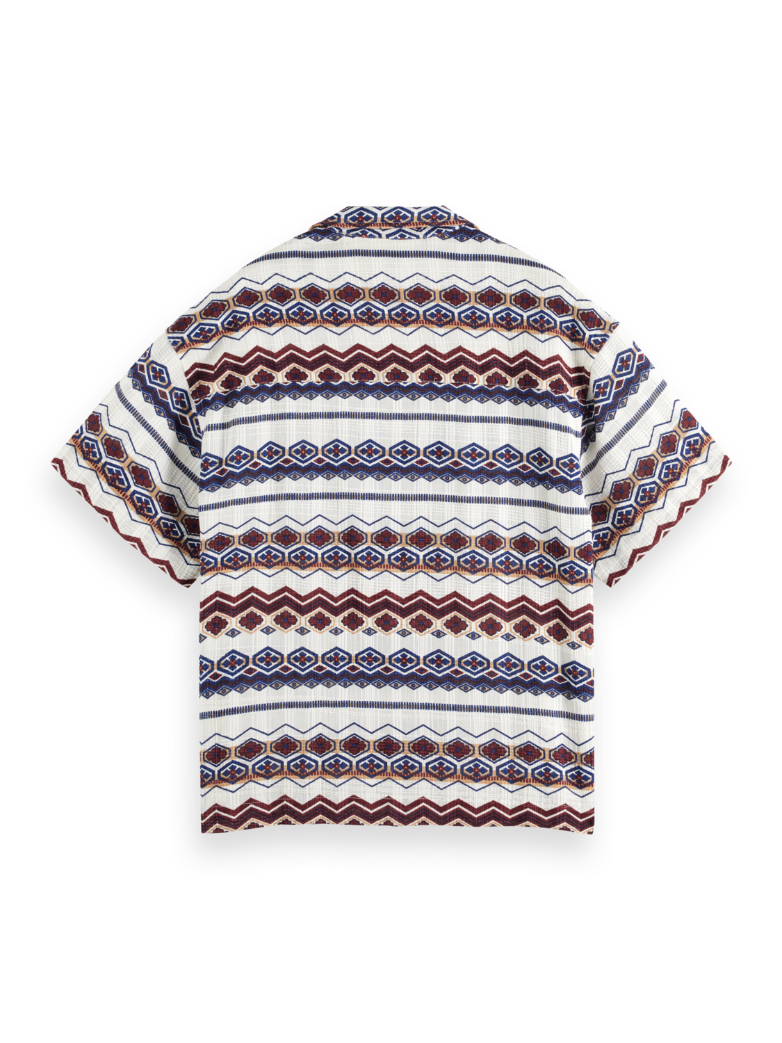 Scotch & Soda - Printed Striped SS Shirt - Red Blue Multi