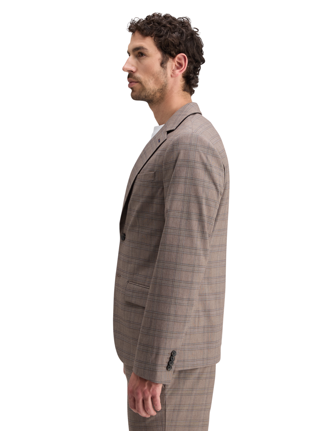 Scotch & Soda - Single Breasted Yarn-Dyed Blazer - Brown Ecru Check