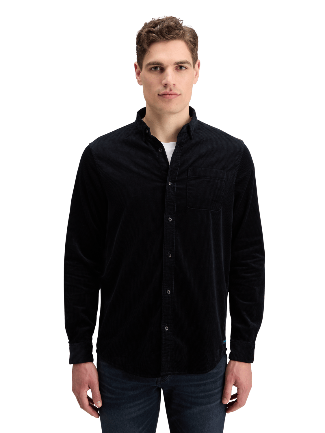 Scotch & Soda - Regular Fit Solid Corduroy Shirt - Black