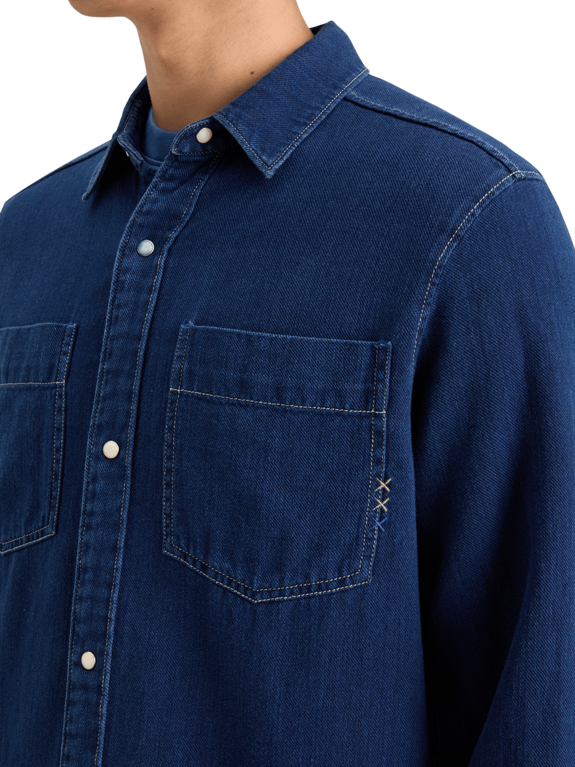 Scotch & Soda - Regular Fit Premium Indigo Twill Washed Shirt - Indigo