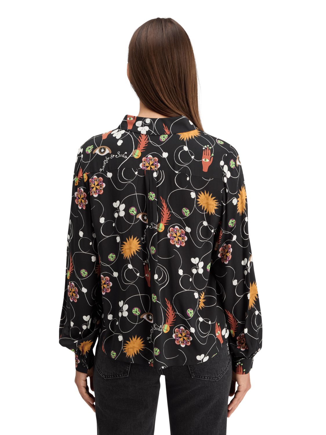 Maison Scotch - Printed Ballon Sleeve Shirt - Free Mind