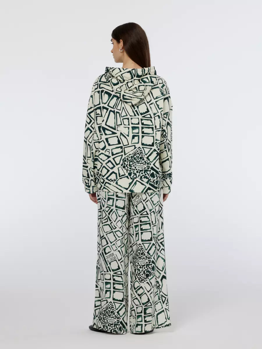 Maison Scotch - Allover Printed Hoodie - Nieuw Amsterdam City Soft Ice