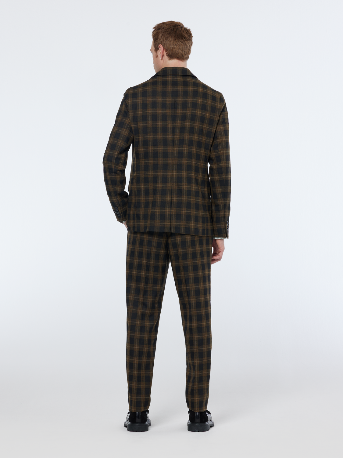 Scotch & Soda - Single-Breasted Yarn-Dyed Check Blazer - Golden Brown Check