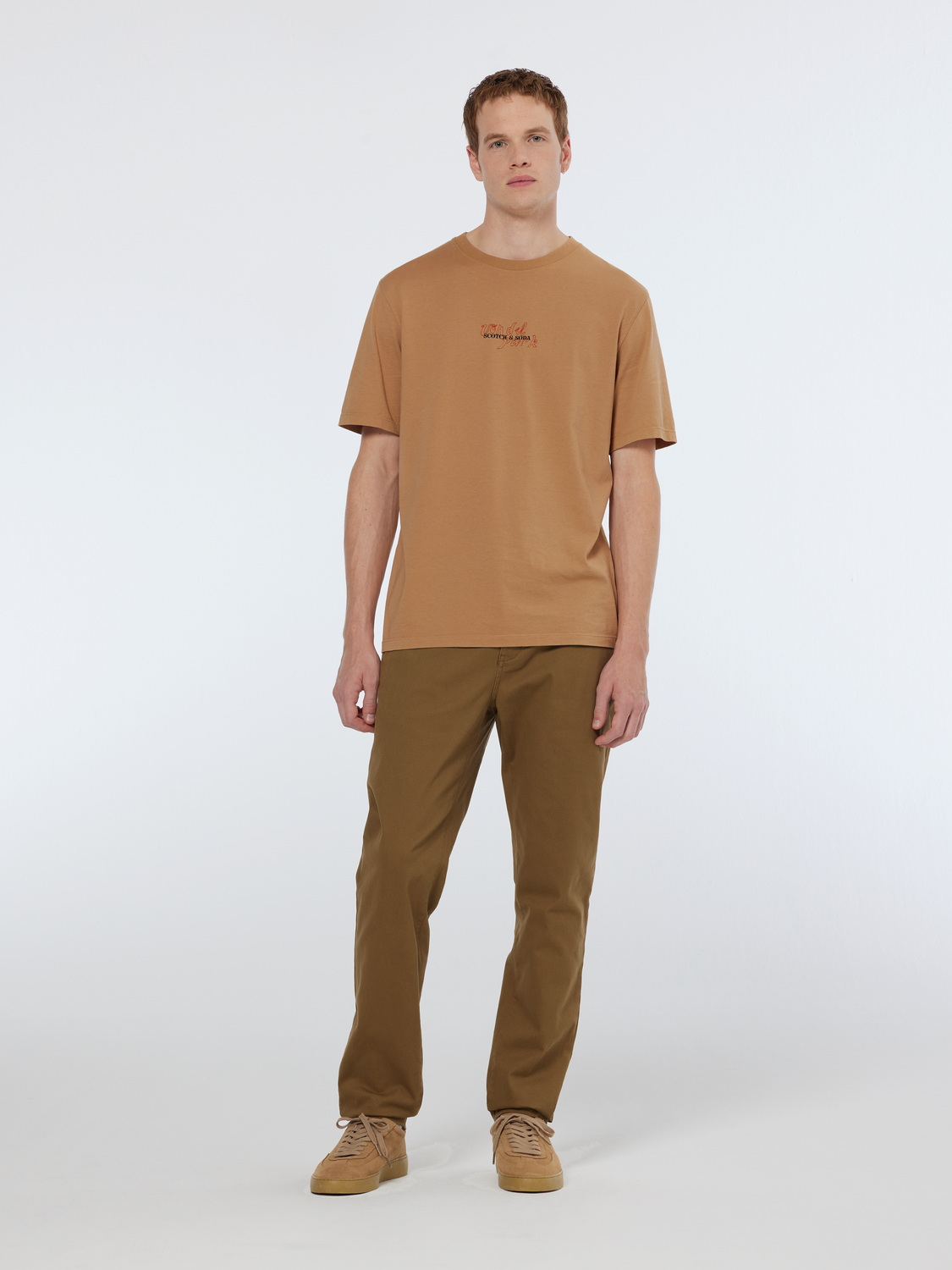 Scotch & Soda - Stuart Washed Regular Slim Fit Chino - Golden Brown