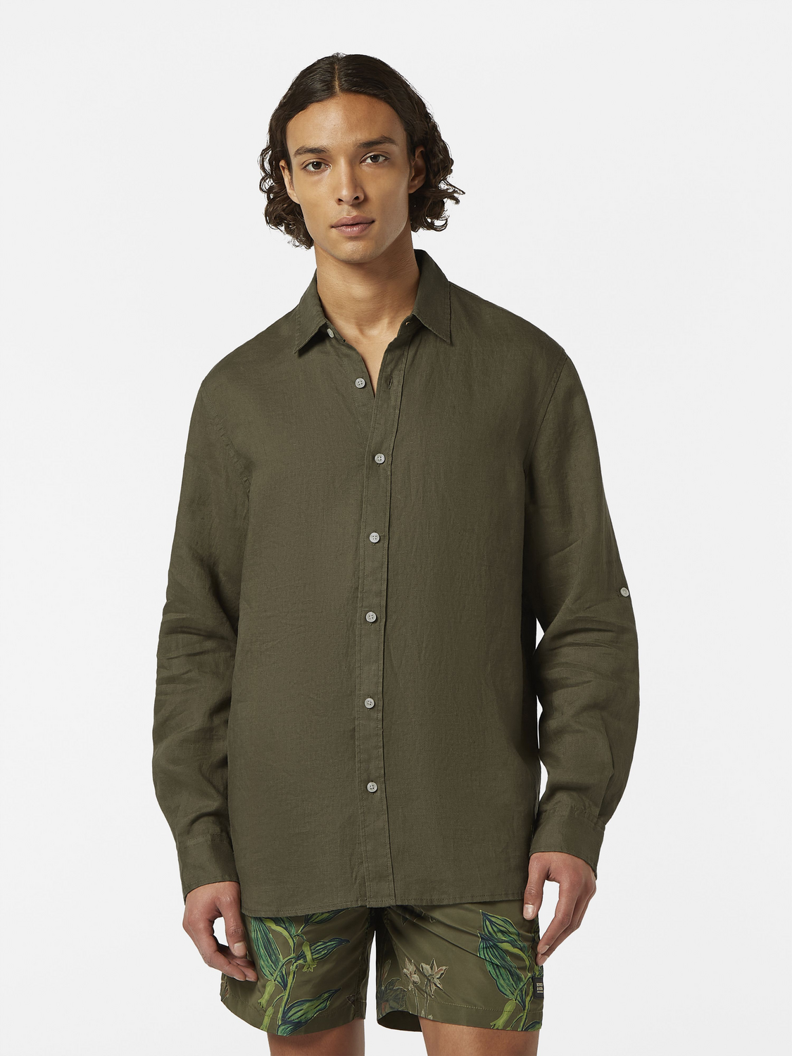 Scotch & Soda - Regular Fit Linen Shirt - Classic Green