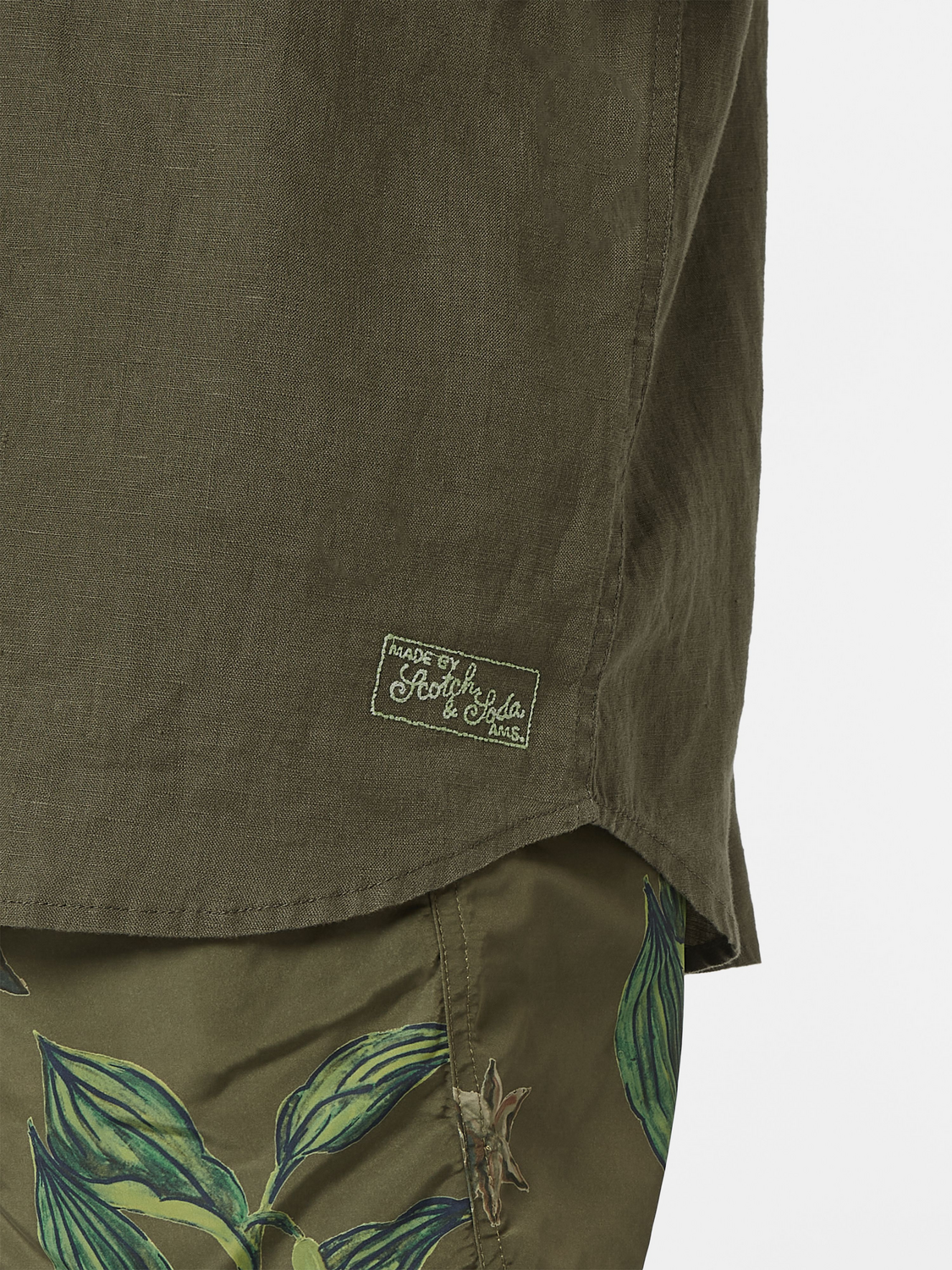 Scotch & Soda - Regular Fit Linen Shirt - Classic Green