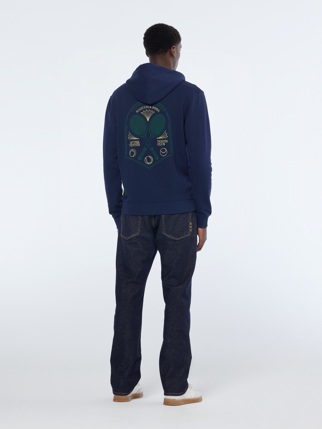 Scotch & Soda - Tennis Club Artwork Hoodie - Navy