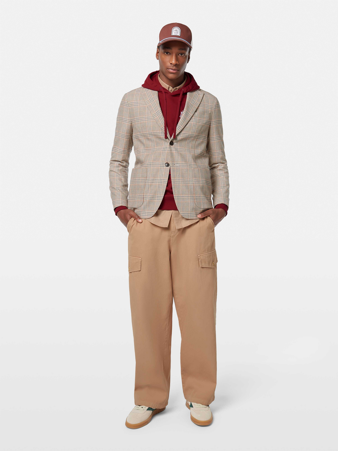 Scotch & Soda - Single Breasted Cotton-Linen Blazer - Soft Camel Check
