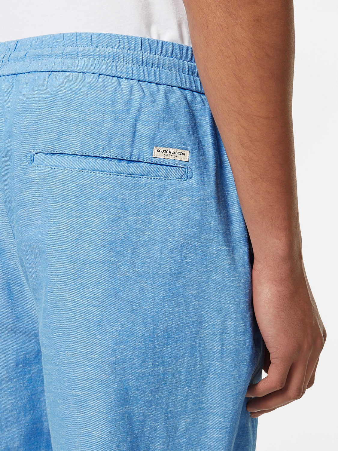 Scotch & Soda - Fave Cotton/Linen Short - Aqua Blue