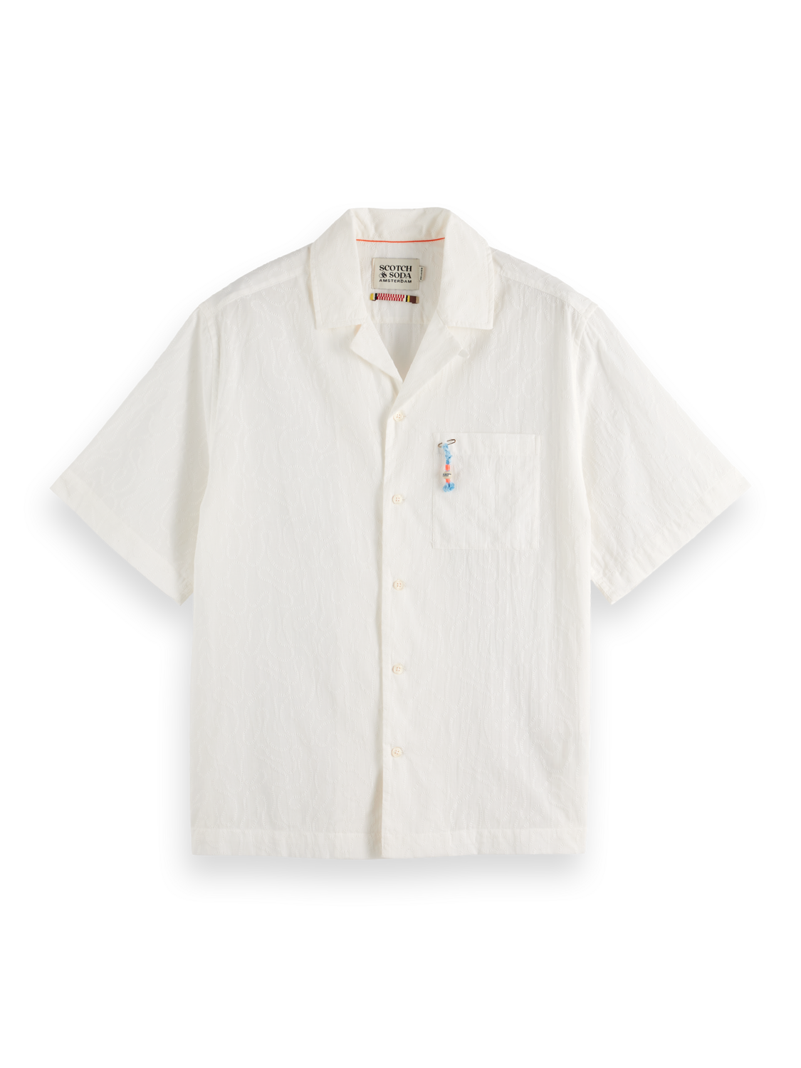 Scotch & Soda - Embroidered SS Relaxed Fit Shirt - White