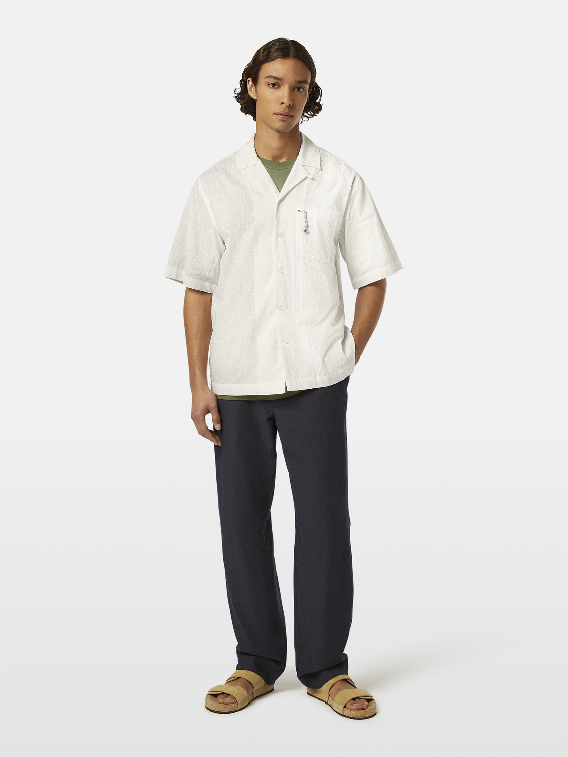 Scotch & Soda - Embroidered SS Relaxed Fit Shirt - White