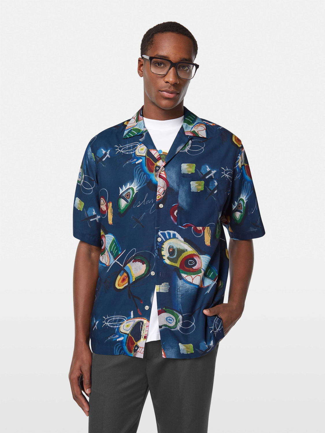 Scotch & Soda - Relaxed Fit SS Shirt - Abstract Island Night
