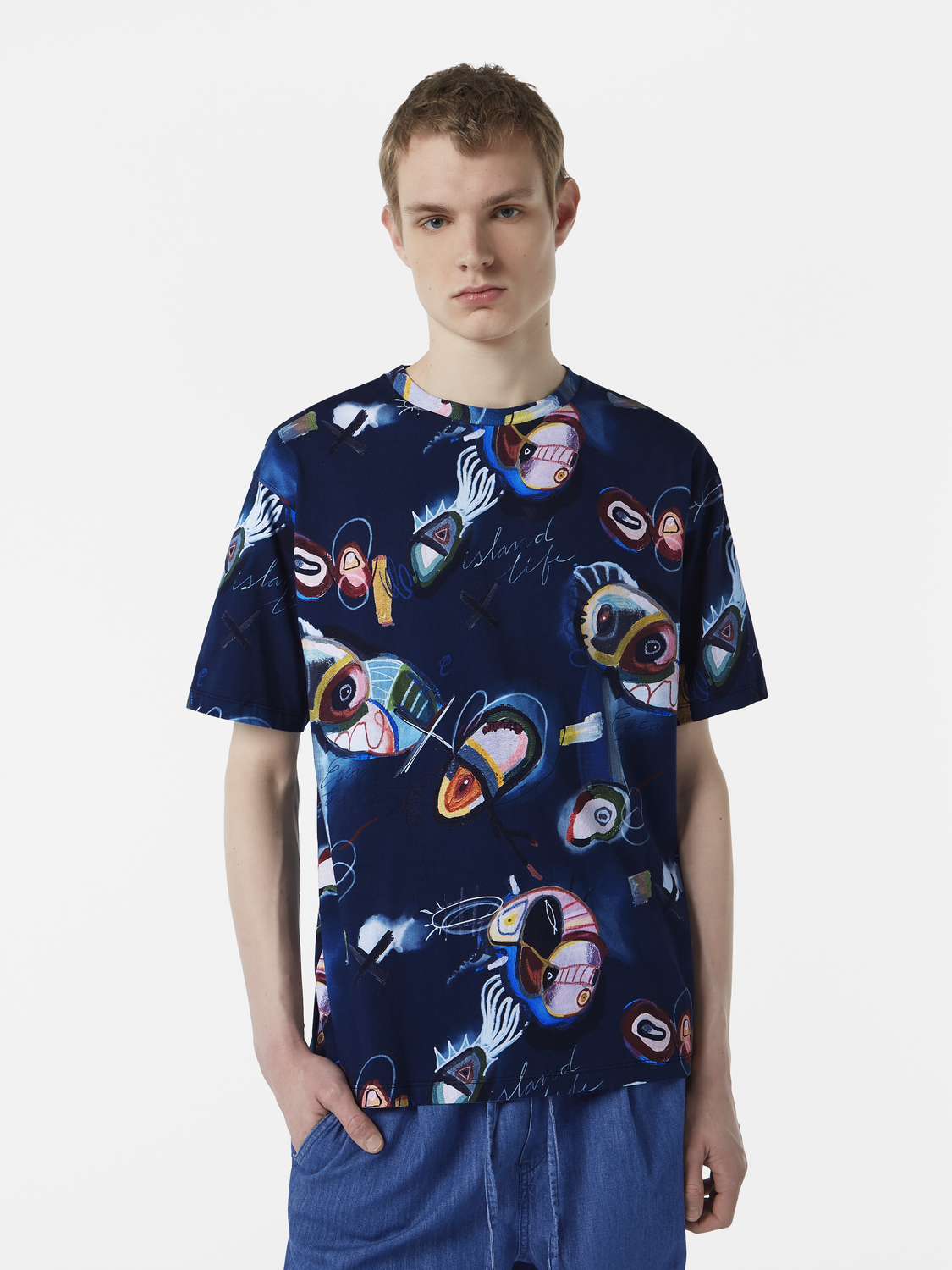 Scotch & Soda - Relaxed Fit Printed Tee - Abstract Island Night
