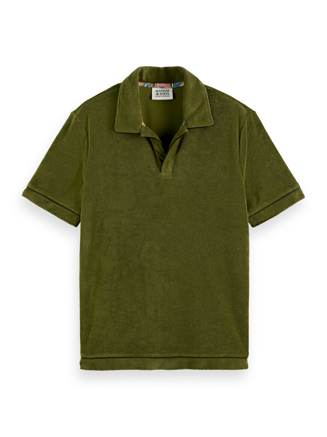 Scotch & Soda - Towelling Relaxed Fit Polo - Army
