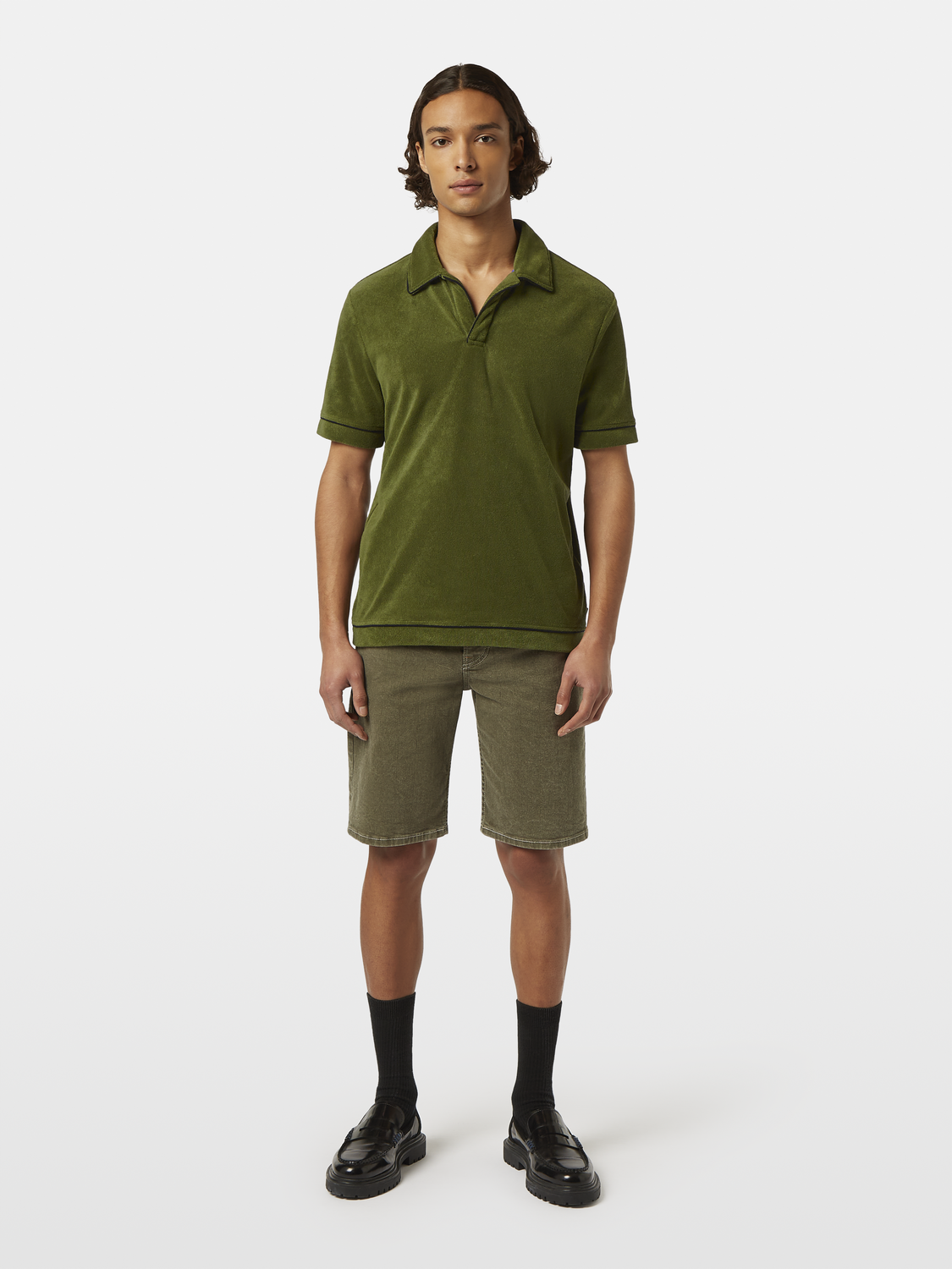 Scotch & Soda - Towelling Relaxed Fit Polo - Army