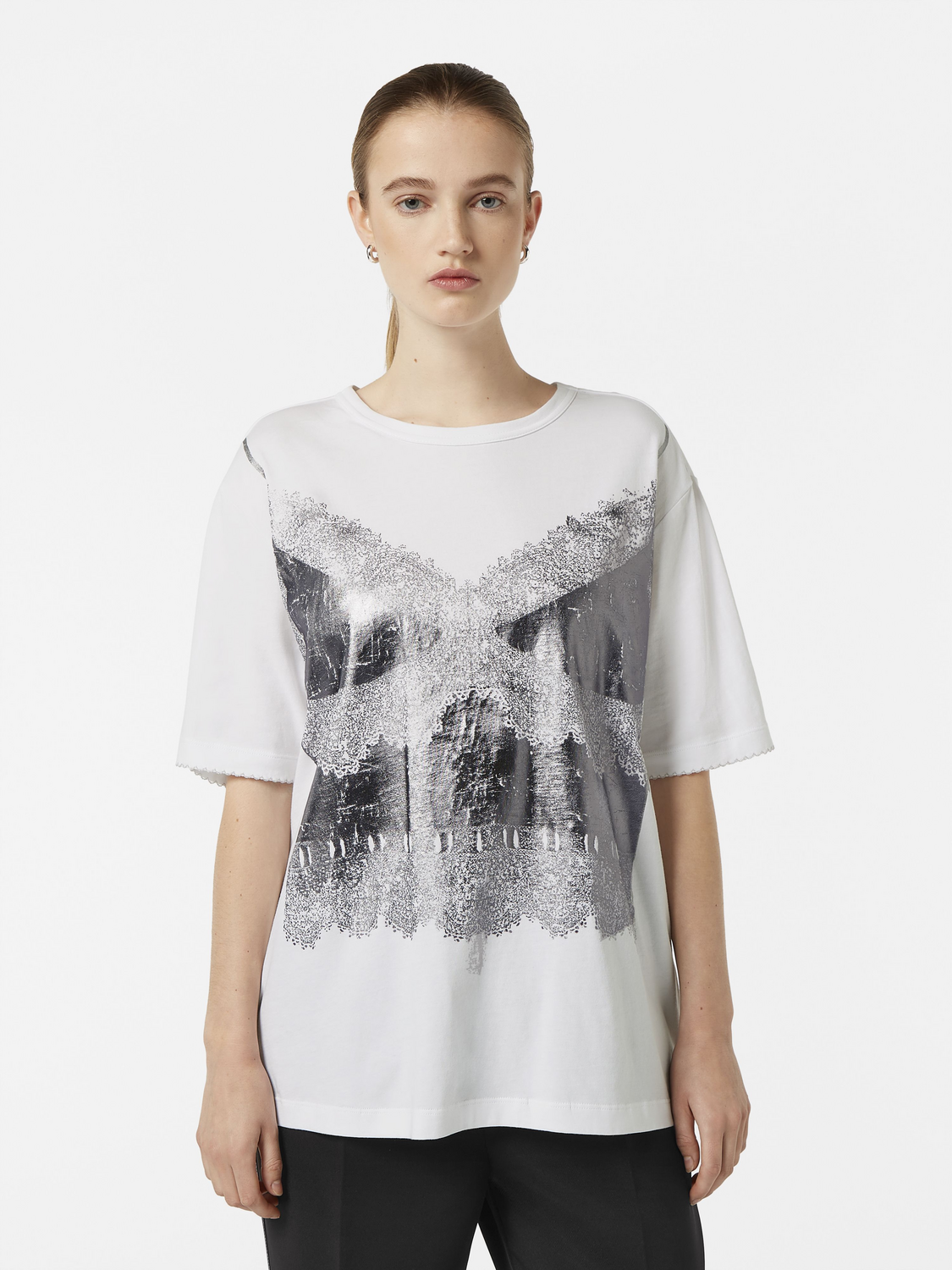Maison Scotch - Foil Print Loose Fit Tee - White